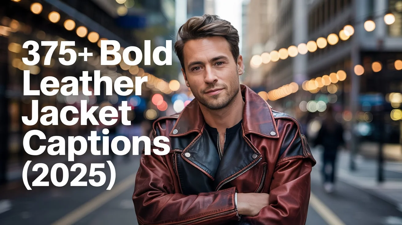 Bold Leather Jacket Captions